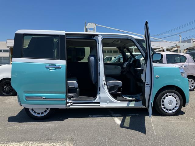 ムーヴキャンバスストライプスＧターボ９型ディスプレイオーディオ／ＢＴ／ＴＶ／バックカメラ／ステアリングスイッチ　ワイヤレス充電　両側パワスラ　ＬＥＤヘッドライト＆フォグランプ　シートヒーター　保温カップホルダー　衝突被害軽減ブレーキ（千葉県）の中古車