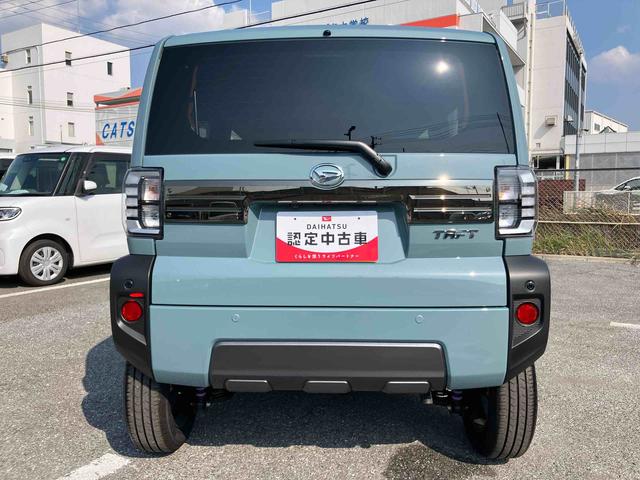 タフトＧターボ　ダーククロムベンチャー前後ダークガーニッシュ　ガラスルーフ　ルーフレール　１５インチアルミ　ＬＥＤヘッドライト＆フォグランプ　バックカメラ　シートヒーター　電動駐車ブレーキ　自動追従クルコン　衝突被害軽減ブレーキ（千葉県）の中古車