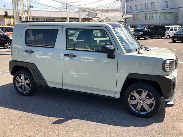 タフトＧターボ　ダーククロムベンチャー前後ダークガーニッシュ　ガラスルーフ　ルーフレール　１５インチアルミ　ＬＥＤヘッドライト＆フォグランプ　バックカメラ　シートヒーター　電動駐車ブレーキ　自動追従クルコン　衝突被害軽減ブレーキ（千葉県）の中古車