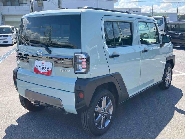 タフトＧターボ　ダーククロムベンチャー前後ダークガーニッシュ　ガラスルーフ　ルーフレール　１５インチアルミ　ＬＥＤヘッドライト＆フォグランプ　バックカメラ　シートヒーター　電動駐車ブレーキ　自動追従クルコン　衝突被害軽減ブレーキ（千葉県）の中古車