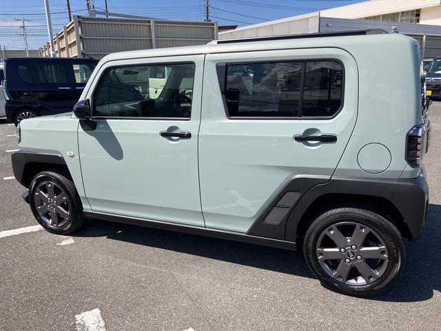 タフトＧターボ　ダーククロムベンチャー前後ダークガーニッシュ　ガラスルーフ　ルーフレール　１５インチアルミ　ＬＥＤヘッドライト＆フォグランプ　バックカメラ　シートヒーター　電動駐車ブレーキ　自動追従クルコン　衝突被害軽減ブレーキ（千葉県）の中古車