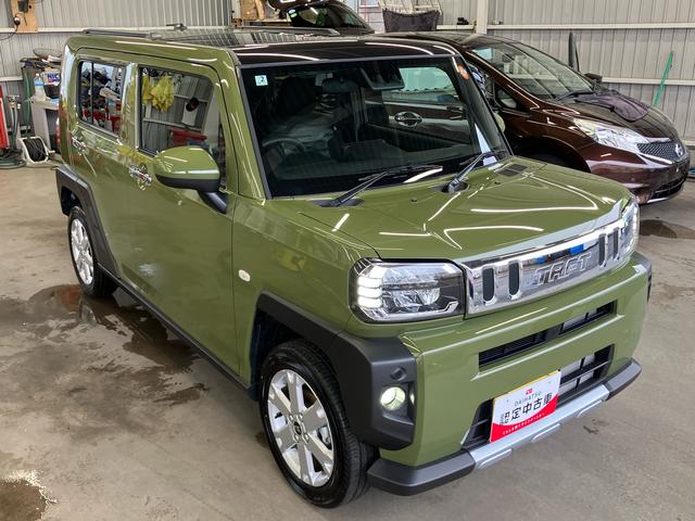 タフトG クロムベンチャー前後専用ガーニッシュ ガラスルーフ ルーフレール 15インチアルミ LEDヘッドライト&フォグランプ バックカメラ シートヒーター 電動駐車ブレーキ コーナーセンサー 衝突被害軽減ブレーキ(千葉県)の中古車