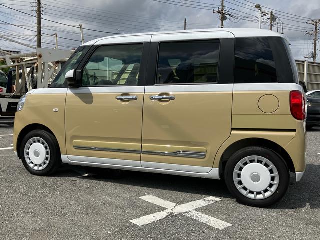 ムーヴキャンバスストライプスＧターボ両側電動スライドドア　ＬＥＤヘッドライト＆フォグランプ　シートヒーター　保温カップホルダー　電動駐車ブレーキ　バックカメラ　ステアリングスイッチ　自動追従クルコン　衝突被害軽減ブレーキ（千葉県）の中古車