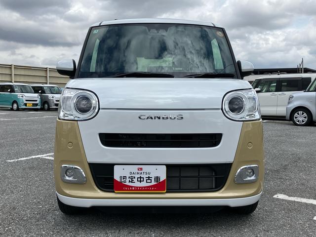 ムーヴキャンバスストライプスＧターボ両側電動スライドドア　ＬＥＤヘッドライト＆フォグランプ　シートヒーター　保温カップホルダー　電動駐車ブレーキ　バックカメラ　ステアリングスイッチ　自動追従クルコン　衝突被害軽減ブレーキ（千葉県）の中古車