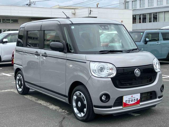 ムーヴキャンバスＧブラックアクセントリミテッド　ＳＡIII８型ナビ／ＴＶ／ＤＶＤ／ＢＴ／ＵＳＢ　全周囲カメラ　前後ドラレコ　オートライト　ＬＥＤヘッドライト　スマアシ　両側電動スライド　プッシュスタート　キーフリー　革巻ステアリング　オートエアコン　ステリモ（千葉県）の中古車
