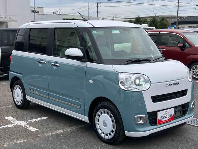 ムーヴキャンバスストライプスＧターボターボ　Ｂカメラ　全車速追従クルコン　ＬＥＤヘッドライト　オートライト　ＡＤＢ　ホッとカップホルダー　スマアシ　コーナーセンサー　シートヒーター　電動駐車ブレーキ　両側Ｐスラ　キーフリー　盗難防止警報（千葉県）の中古車