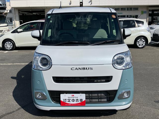 ムーヴキャンバスストライプスＧターボアダプティブドライビングビーム　ＬＥＤヘッドライト　オートライト　全車速追従クルコン　バックカメラ　スマアシ　コーナーセンサー　シートヒーター　両側電動スライドドア　ホッとカップホルダー　キーフリー（千葉県）の中古車