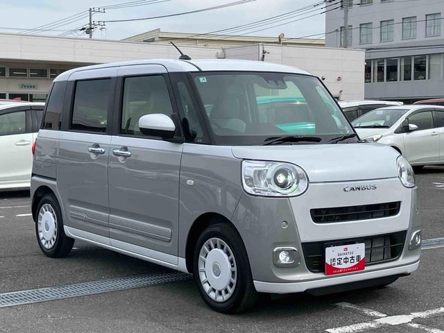 ムーヴキャンバスストライプスＧターボターボ　Ｂカメラ　全車速追従クルコン　ＬＥＤヘッドライト　オートライト　ＡＤＢ　ホッとカップホルダー　スマアシ　コーナーセンサー　シートヒーター　電動駐車ブレーキ　両側Ｐスラ　キーフリー　盗難防止警報（千葉県）の中古車