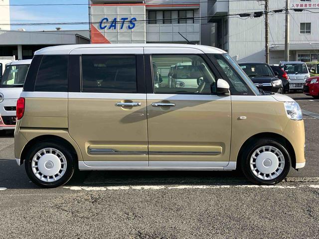 ムーヴキャンバスストライプスGターボターボ LEDヘッドライト オートライト オートハイビーム ADB スマアシ コーナーセンサー シートヒーター ホッとカップホルダー 置き楽くBOX 電動駐車ブレーキ 両側Pスラ キーフリー ステリモ(千葉県)の中古車