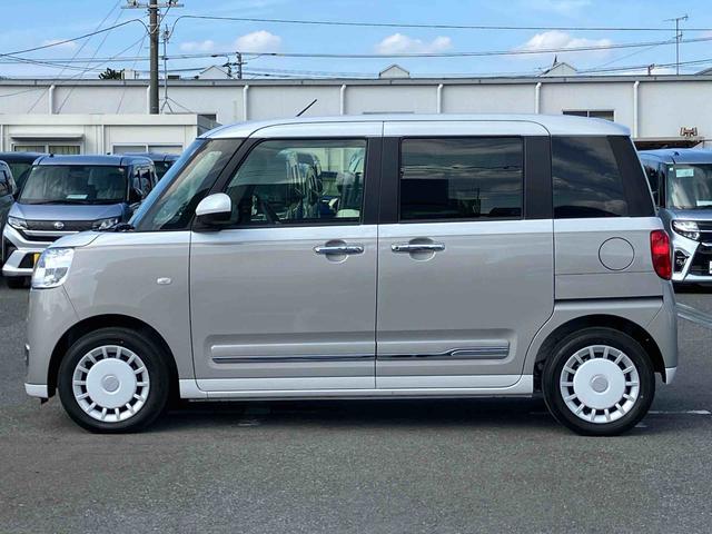 ムーヴキャンバスストライプスＧバックカメラ　ＡＤＢ　ＬＥＤヘッドライト　オートライト　オートハイビーム　ホッとカップホルダー　置き楽ＢＯＸ　スマアシ　コーナーセンサー　シートヒーター　　両側Ｐスライド　電動駐車ブレーキ　キーフリー（千葉県）の中古車