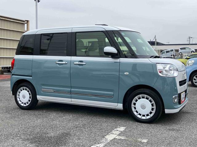 ムーヴキャンバスストライプスGターボ両側電動スライドドア LEDヘッドライト&フォグランプ シートヒーター 保温カップホルダー 電動駐車ブレーキ バックカメラ ステアリングスイッチ 自動追従クルコン 衝突被害軽減ブレーキ(千葉県)の中古車