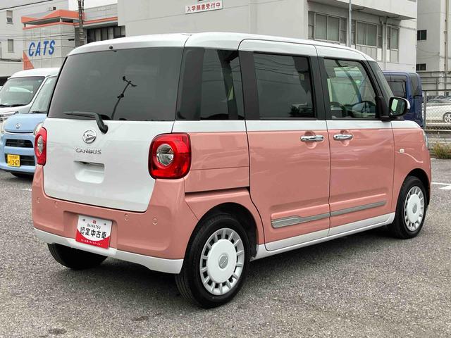 ムーヴキャンバスストライプスＧターボ両側電動スライドドア　ＬＥＤヘッドライト＆フォグランプ　シートヒーター　保温カップホルダー　電動駐車ブレーキ　バックカメラ　ステアリングスイッチ　自動追従クルコン　衝突被害軽減ブレーキ（千葉県）の中古車