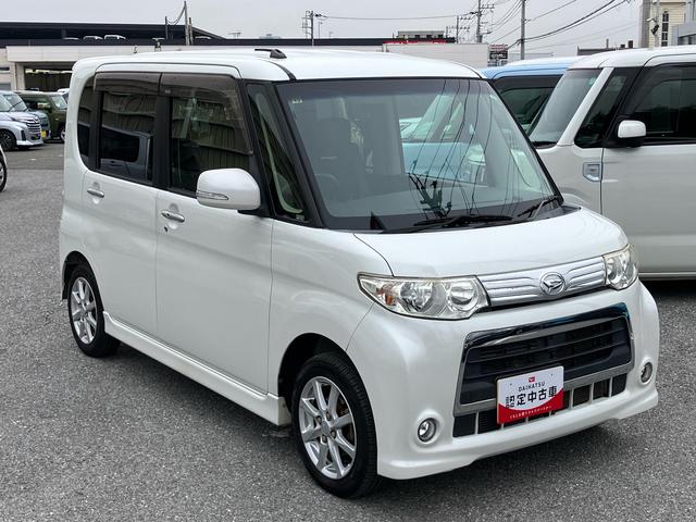 タントカスタムＸスペシャルナビ／ＤＴＶ／ＣＤ／ＤＶＤ／ＵＳＢ　助手席側パワスラ　ＨＩＤヘッドライト　ハロゲンフォグランプ　クリアテールランプ　１４インチアルミ　キーフリー　電動格納ドアミラー　オートＡＣ　アイドリングストップ（千葉県）の中古車