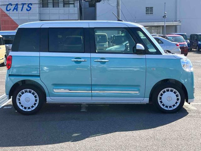 ムーヴキャンバスストライプスＧターボ全車速追従クルコン　Ｂカメラ　ＡＤＢ　ＬＥＤヘッドライト　オートライト　ホッとカップホルダー　置き楽ＢＯＸ　スマアシ　コーナーセンサー　シートヒーター　　両側Ｐスライド　電動駐車ブレーキ　キーフリー（千葉県）の中古車