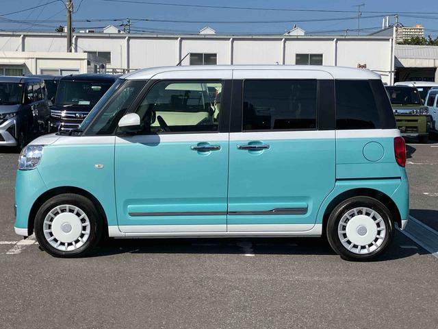 ムーヴキャンバスストライプスＧターボ全車速追従クルコン　Ｂカメラ　ＡＤＢ　ＬＥＤヘッドライト　オートライト　ホッとカップホルダー　置き楽ＢＯＸ　スマアシ　コーナーセンサー　シートヒーター　　両側Ｐスライド　電動駐車ブレーキ　キーフリー（千葉県）の中古車