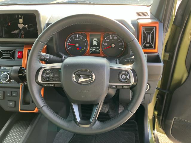 タフトＧターボターボ　Ｂカメラ　全車速追従クルコン　ガラスルーフ　ルーフレール　ＡＤＢ　ＬＥＤヘッドライト　オートライト　スマアシ　コーナーセンサー　シートヒーター　電動駐車ブレーキ　革巻ステアリング　キーフリー（千葉県）の中古車