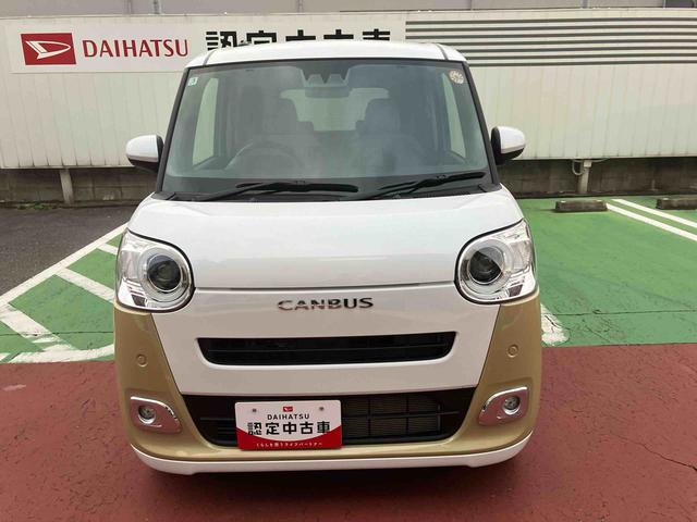 ムーヴキャンバスストライプスＧターボ衝突回避支援ブレーキ・キーフリー・両側パワースライドドア・オートエアコン・オートライト・ＬＥＤヘッドランプ・電動格納ミラー・運転席助手席シートヒーター・バックカメラ・純正ホイールキャップ・エコアイドル（千葉県）の中古車