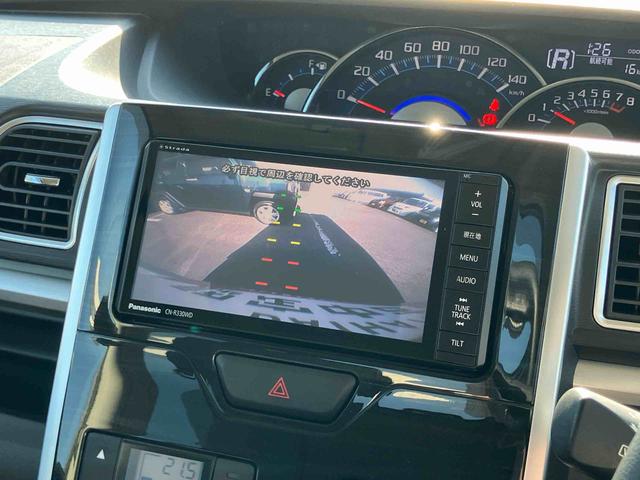 タントカスタムＲＳ　トップエディションＳＡIIターボ　ナビ／ＴＶ／ＤＶＤ／ＢＴ／ＵＳＢ　バックカメラ　ＥＴＣ　トップシェイドガラス　ＬＥＤヘッドライト　オートライト　スマアシ　両側Ｐスラ　革巻ステアリング　キーフリー　イモビライザー　盗難防止警報（千葉県）の中古車