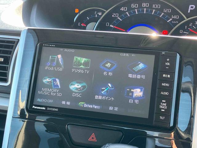 タントカスタムＲＳ　トップエディションＳＡIIターボ　ナビ／ＴＶ／ＤＶＤ／ＢＴ／ＵＳＢ　バックカメラ　ＥＴＣ　トップシェイドガラス　ＬＥＤヘッドライト　オートライト　スマアシ　両側Ｐスラ　革巻ステアリング　キーフリー　イモビライザー　盗難防止警報（千葉県）の中古車