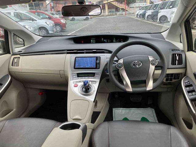 プリウスＳマイコーデナビ／ＤＴＶ／ＤＩＳＣ／ＢＴ／Ｂカメ　ＥＴＣ　ブラキッシュブラウン＆ブラウン内装　ＨＩＤヘッドライト　ハロゲンフォグランプ　アルミホイール　プッシュボタンスターター（千葉県）の中古車