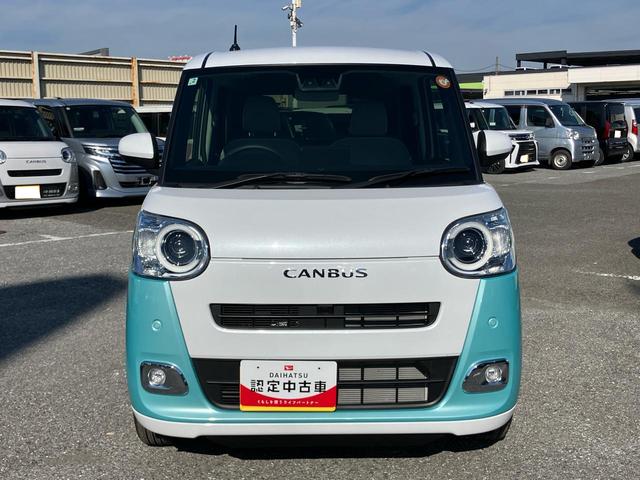 ムーヴキャンバスストライプスG衝突回避支援システム 横滑り防止装置 置きラクボックス ホットカップホルダー 前席シートヒーター ホールド機能付き電動パーキングブレーキ 助手席シートバックポケット+ショッピングフック(千葉県)の中古車