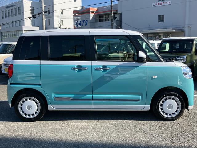 ムーヴキャンバスストライプスG衝突回避支援システム 横滑り防止装置 置きラクボックス ホットカップホルダー 前席シートヒーター ホールド機能付き電動パーキングブレーキ 助手席シートバックポケット+ショッピングフック(千葉県)の中古車