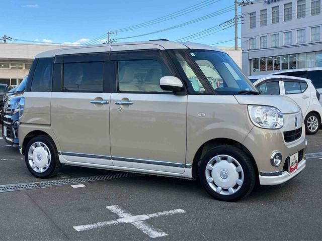 ムーヴキャンバスGメイクアップVS SAIIIナビ/BT/TV/DISC/全周囲カメラ/ステアスイッチ 前後ドラレコ 両側パワスラ LEDヘッド&フォグ クリアテールランプ メッキモール スマートキー 運転席シートヒーター 置きラクBOX(千葉県)の中古車