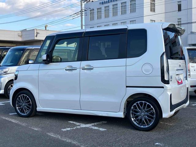 N−BOXカスタムターボナビ/BT/TV/DISC/全周囲カメラ/ステアリングスイッチ 前後ドラレコ ETC 両側パワスラ LEDヘッドライト 15インチアルミ スマートキー シートヒーター クルコン 衝突被害軽減ブレーキ(千葉県)の中古車