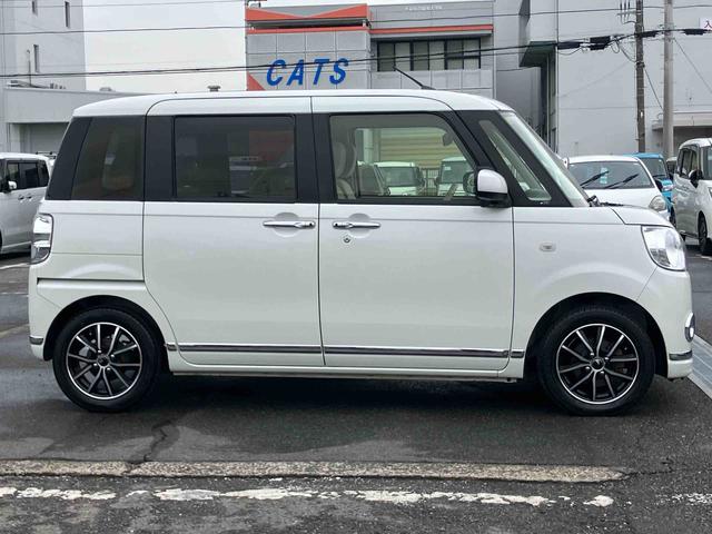 ムーヴキャンバスＸリミテッドメイクアップ　ＳＡIIナビ／ＴＶ／ＤＶＤ／ＢＴ　オートライト　両側電動スライドドア　衝突被害軽減ブレーキ　オートエアコン　社外アルミホイール　シートリフター　キーフリーシステム　足踏み式パーキングブレーキ　盗難防止アラーム（千葉県）の中古車