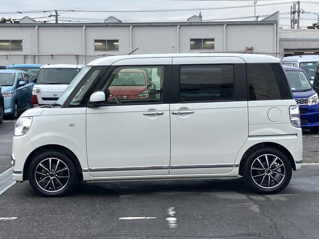 ムーヴキャンバスＸリミテッドメイクアップ　ＳＡIIナビ／ＴＶ／ＤＶＤ／ＢＴ　オートライト　両側電動スライドドア　衝突被害軽減ブレーキ　オートエアコン　社外アルミホイール　シートリフター　キーフリーシステム　足踏み式パーキングブレーキ　盗難防止アラーム（千葉県）の中古車