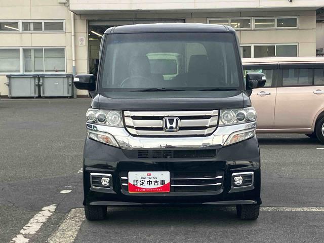 Ｎ−ＢＯＸカスタムＧ・ターボＬパッケージターボ　ナビ／地デジ／ＤＶＤ／ＢＴ　ＥＴＣ　バックカメラ　ＨＩＤヘッドライト　オートライト　両側電動スライドドア　リヤ障害物センサー　革巻きステアリング　ハーフシェイドガラス　パドルシフト　アルミ（千葉県）の中古車