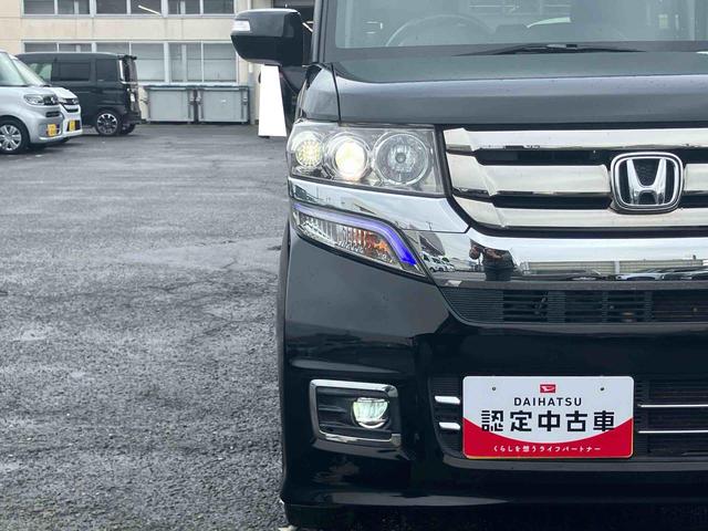 Ｎ−ＢＯＸカスタムＧ・ターボＬパッケージターボ　ナビ／地デジ／ＤＶＤ／ＢＴ　ＥＴＣ　バックカメラ　ＨＩＤヘッドライト　オートライト　両側電動スライドドア　リヤ障害物センサー　革巻きステアリング　ハーフシェイドガラス　パドルシフト　アルミ（千葉県）の中古車