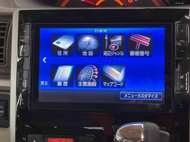 タントＸターボ　ＳＡバックカメラ連動８インチフルセグナビ　ＵＳＢ接続　ＨＤＭＩ接続　ＴＶナビキット　ＥＴＣ　衝突被害軽減ブレーキ　横滑り防止装置　アイドリングストップ　左側電動スライドドア　運転席シートバックポケット（千葉県）の中古車