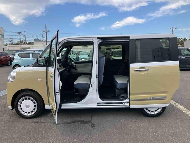 ムーヴキャンバスストライプスＧバックカメラ　ＬＥＤヘッドライト　オートライト　オートハイビーム　スマアシ　前後コーナーセンサー　両側電動スライド　シートヒーター　電動駐車ブレーキ　ホッとカップホルダー　置き楽ＢＯＸ　キーフリー（千葉県）の中古車