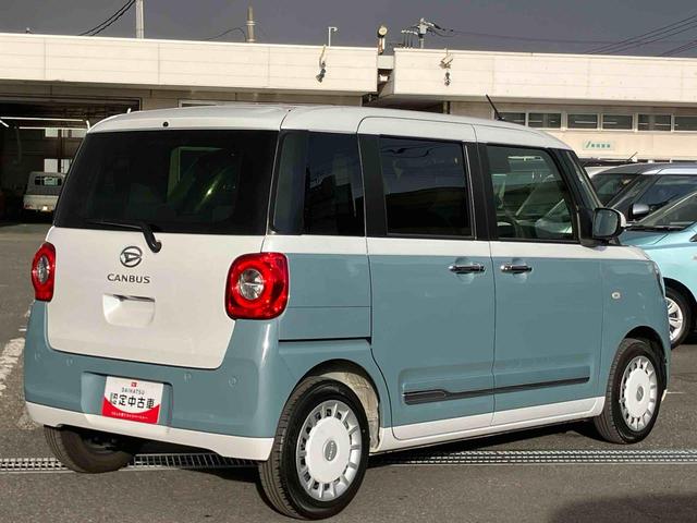 ムーヴキャンバスストライプスＧターボターボ　Ｂカメラ　全車速追従クルコン　ＬＥＤヘッドライト　オートライト　コーナーセンサー　両側電動スライド　シートヒーター　電動駐車ブレーキ　ホッとカップホルダー　置き楽ＢＯＸ　キーフリー　ステリモ（千葉県）の中古車