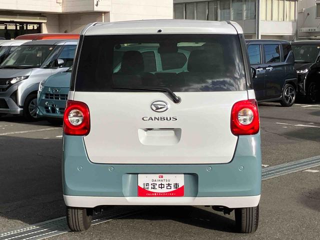 ムーヴキャンバスストライプスＧターボターボ　Ｂカメラ　全車速追従クルコン　ＬＥＤヘッドライト　オートライト　コーナーセンサー　両側電動スライド　シートヒーター　電動駐車ブレーキ　ホッとカップホルダー　置き楽ＢＯＸ　キーフリー　ステリモ（千葉県）の中古車