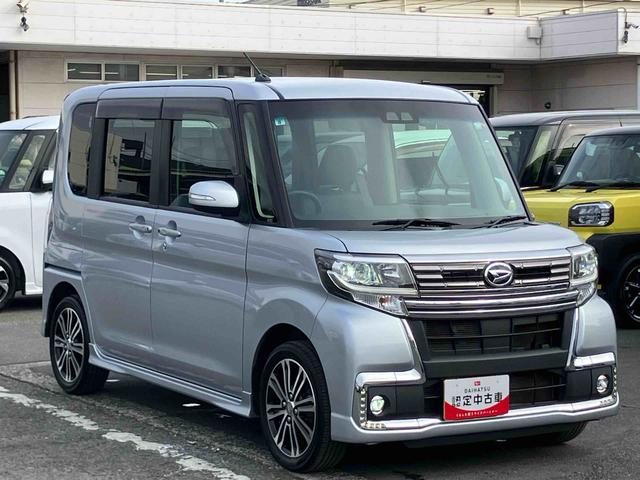タントカスタムRS トップエディションSAIIIターボ バックカメラ ドラレコ ETC トップシェイドガラス 運転席シートヒーター LEDヘッドライト オートライト スマアシ 両側電動スライドドア 革巻ステアリング キーフリー 盗難防止警報 アルミ(千葉県)の中古車