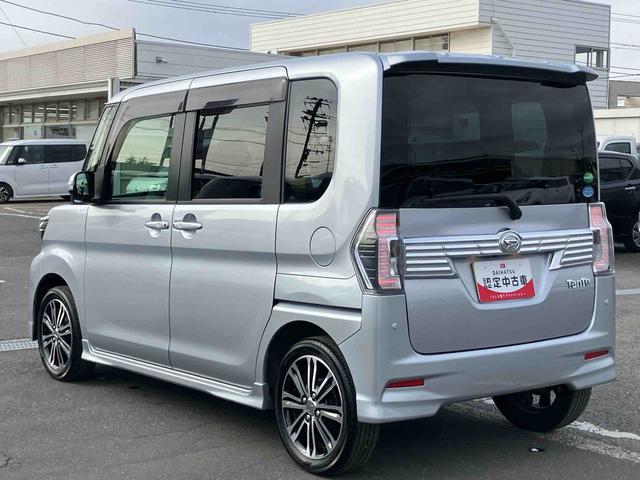 タントカスタムRS トップエディションSAIIIターボ バックカメラ ドラレコ ETC トップシェイドガラス 運転席シートヒーター LEDヘッドライト オートライト スマアシ 両側電動スライドドア 革巻ステアリング キーフリー 盗難防止警報 アルミ(千葉県)の中古車