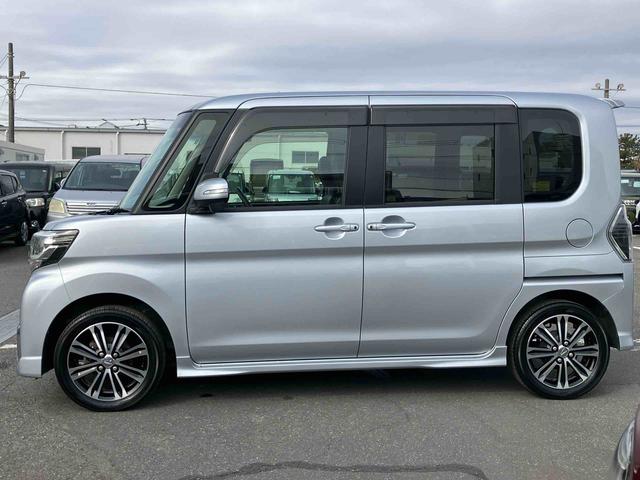 タントカスタムRS トップエディションSAIIIターボ バックカメラ ドラレコ ETC トップシェイドガラス 運転席シートヒーター LEDヘッドライト オートライト スマアシ 両側電動スライドドア 革巻ステアリング キーフリー 盗難防止警報 アルミ(千葉県)の中古車