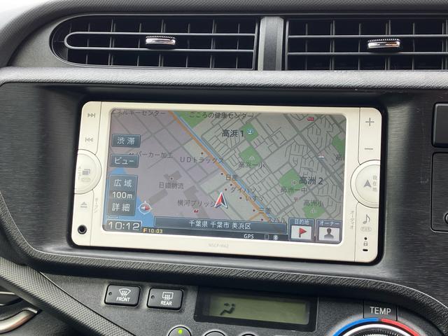 アクアＧブラックソフトレザーセレクションナビ／ＢＴ／ＴＶ／ＣＤ／Ｂカメラ　前後シート合成皮革表皮　ドアミラーウインカー　プッシュボタンスターター　オートエアコン　電動格納ドアミラー　オートライト　運転席シートリフター（千葉県）の中古車