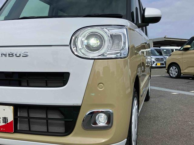 ムーヴキャンバスストライプスＧ両側電動スライドドア　ＬＥＤヘッドライト＆フォグランプ　シートヒーター　保温カップホルダー　電動駐車ブレーキ　バックカメラ　ステアリングスイッチ　置きラクＢＯＸ　コーナーセンサー　衝突被害軽減ブレーキ（千葉県）の中古車