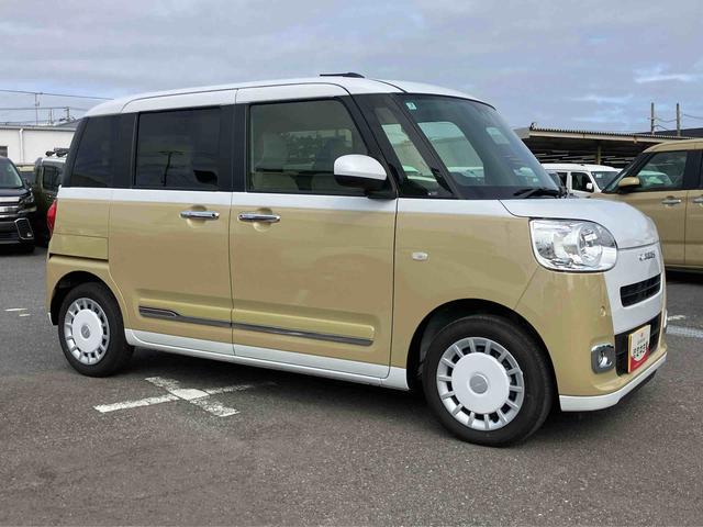 ムーヴキャンバスストライプスＧ両側電動スライドドア　ＬＥＤヘッドライト＆フォグランプ　シートヒーター　保温カップホルダー　電動駐車ブレーキ　バックカメラ　ステアリングスイッチ　置きラクＢＯＸ　コーナーセンサー　衝突被害軽減ブレーキ（千葉県）の中古車