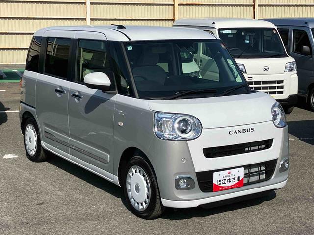 ムーヴキャンバスストライプスＧ両側電動スライドドア　ＬＥＤヘッドライト＆フォグランプ　シートヒーター　保温カップホルダー　電動駐車ブレーキ　バックカメラ　ステアリングスイッチ　置きラクＢＯＸ　コーナーセンサー　衝突被害軽減ブレーキ（千葉県）の中古車