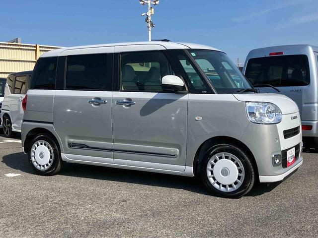 ムーヴキャンバスストライプスＧ両側電動スライドドア　ＬＥＤヘッドライト＆フォグランプ　シートヒーター　保温カップホルダー　電動駐車ブレーキ　バックカメラ　ステアリングスイッチ　置きラクＢＯＸ　コーナーセンサー　衝突被害軽減ブレーキ（千葉県）の中古車