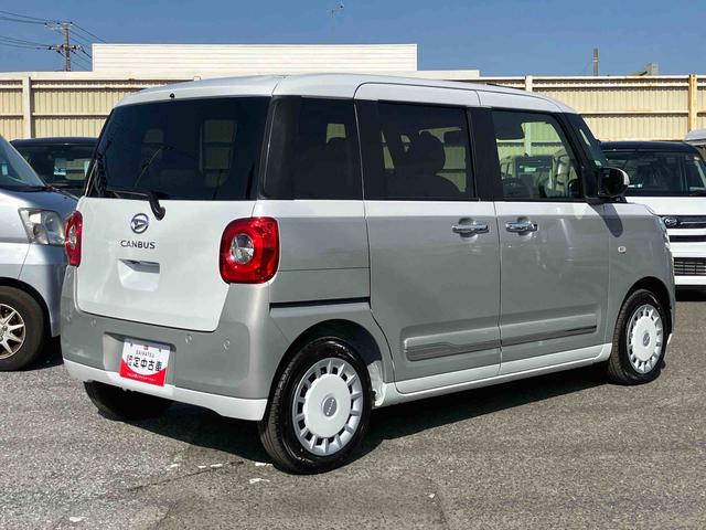 ムーヴキャンバスストライプスＧ両側電動スライドドア　ＬＥＤヘッドライト＆フォグランプ　シートヒーター　保温カップホルダー　電動駐車ブレーキ　バックカメラ　ステアリングスイッチ　置きラクＢＯＸ　コーナーセンサー　衝突被害軽減ブレーキ（千葉県）の中古車