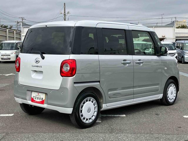 ムーヴキャンバスストライプスＧナビ／ＢＴ／ＴＶ／ＤＩＳＣ／バックカメラ／ステアリングスイッチ　両側パワスラ　ＬＥＤヘッド／フォグランプ　シートヒーター　保温カップホルダー　電動駐車ブレーキ　置きラクＢＯＸ　衝突被害軽減ブレーキ（千葉県）の中古車