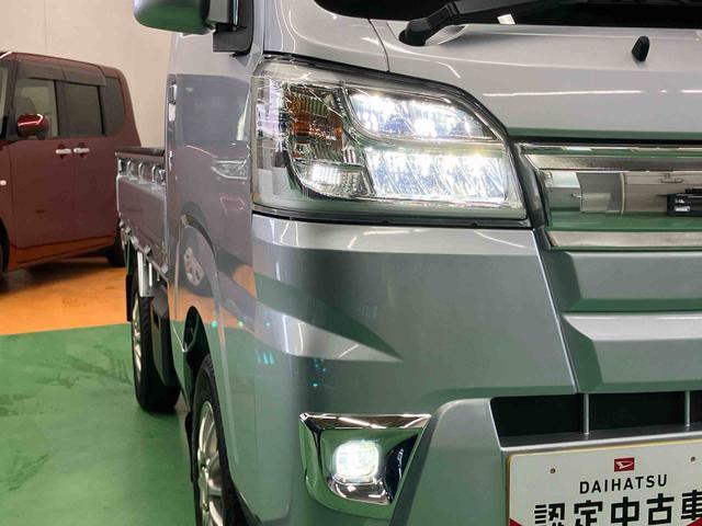 ハイゼットトラックエクストラＳＡIIIｔ４ＷＤ　５速ＭＴ　荷台三方開　リヤ４枚リーフ　荷台作業灯　ＬＥＤヘッドライト　バッテリーカバー　リヤスモークがラス　ＡＭ／ＦＭラジオ　衝突被害軽減装置　サイドレバー式駐車ブレーキ　大型アシストグリップ（千葉県）の中古車