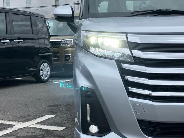 トールカスタムＧ９型ディスプレイオーディオ／ＴＶ／ＢＴ／ＵＳＢ　バックカメラ　全車速追従クルコン　ＬＥＤヘッドライト　オートライト　スマアシ　コーナーセンサー　電動駐車ブレーキ　キーフリー　革巻きステアリング　アルミ（千葉県）の中古車