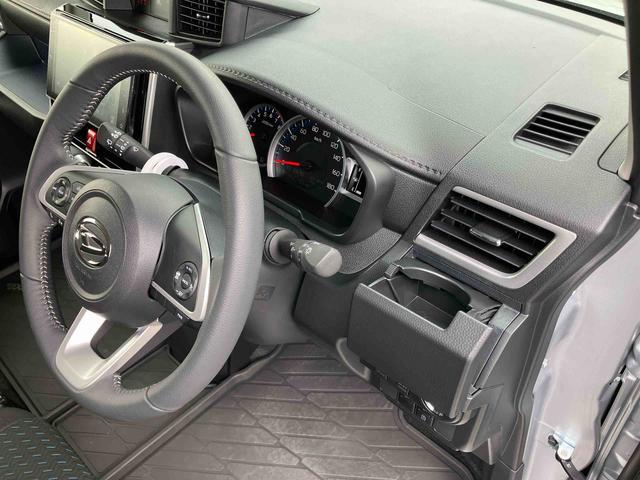 トールカスタムＧ９型ディスプレイオーディオ／ＴＶ／ＢＴ／ＵＳＢ　バックカメラ　全車速追従クルコン　ＬＥＤヘッドライト　オートライト　スマアシ　コーナーセンサー　電動駐車ブレーキ　キーフリー　革巻きステアリング　アルミ（千葉県）の中古車