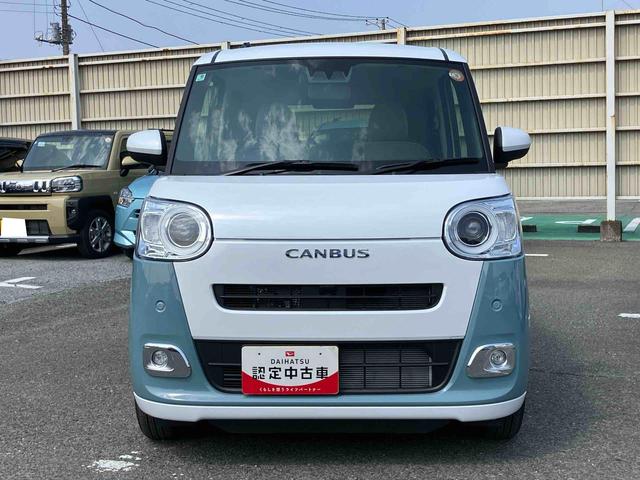 ムーヴキャンバスストライプスＧターボ両側電動スライドドア　ＬＥＤヘッドライト＆フォグランプ　シートヒーター　保温カップホルダー　電動駐車ブレーキ　バックカメラ　ステアリングスイッチ　自動追従クルコン　衝突被害軽減ブレーキ（千葉県）の中古車